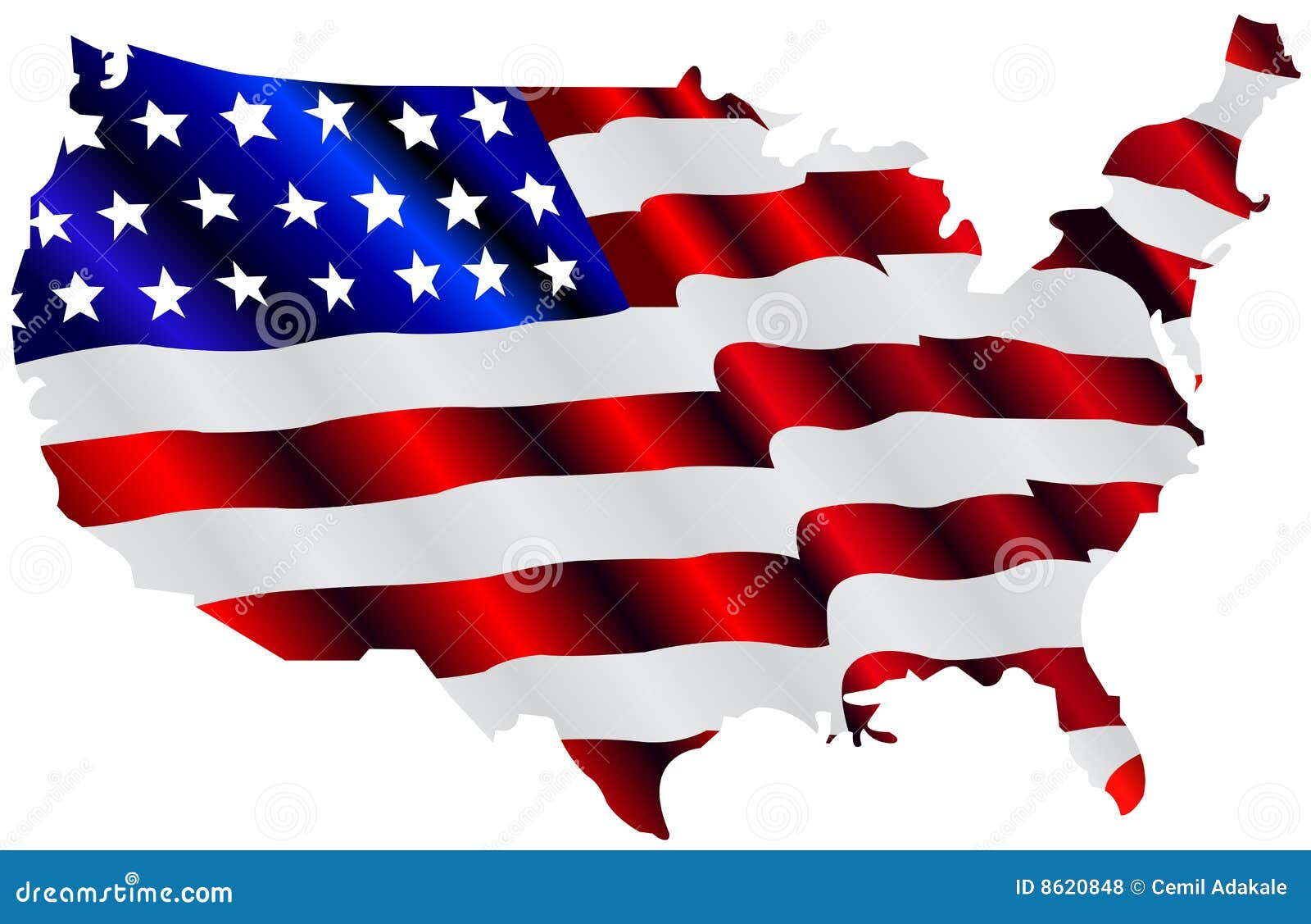 American Flag Map Royalty Free Stock Photos - Image: 8620848