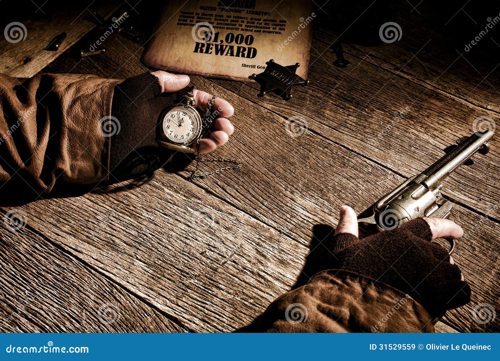 American West Legend Sheriff Keeping Time On Watch Royalty Free Stock 