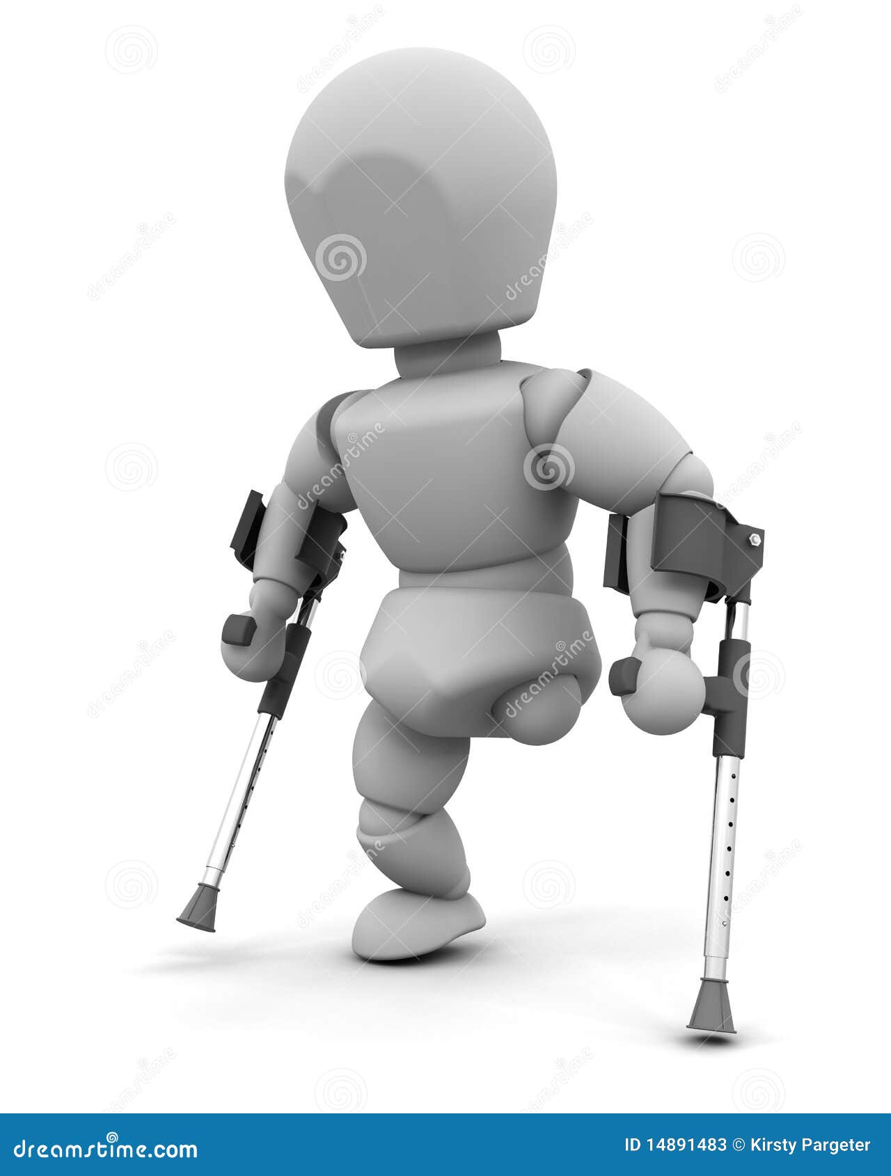 Women Leg Amputees On Crutches