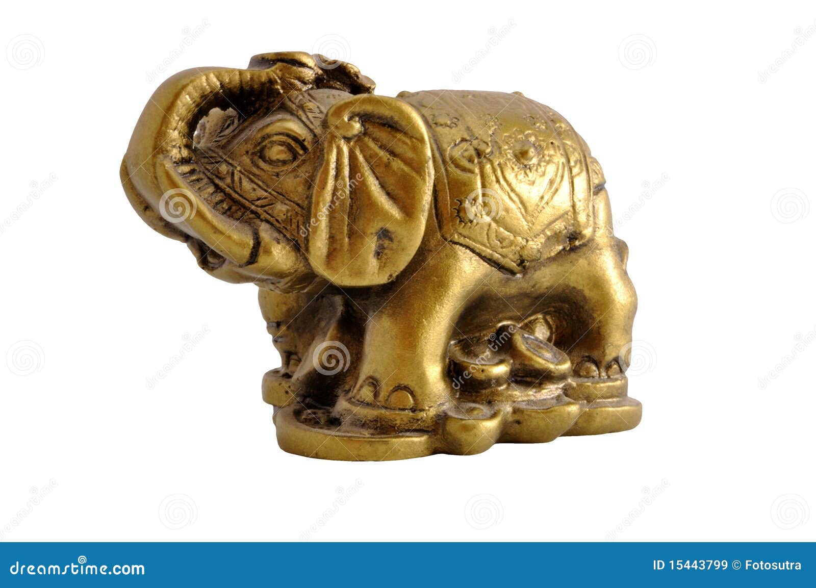 ... Free Stock Images: Ancient golden statue of an elephant isolated