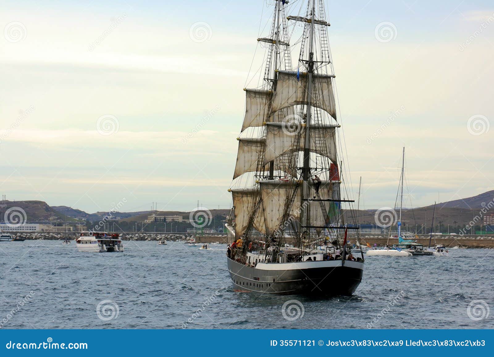 Ancient Sailing Boat Stock Image - Image: 35571121