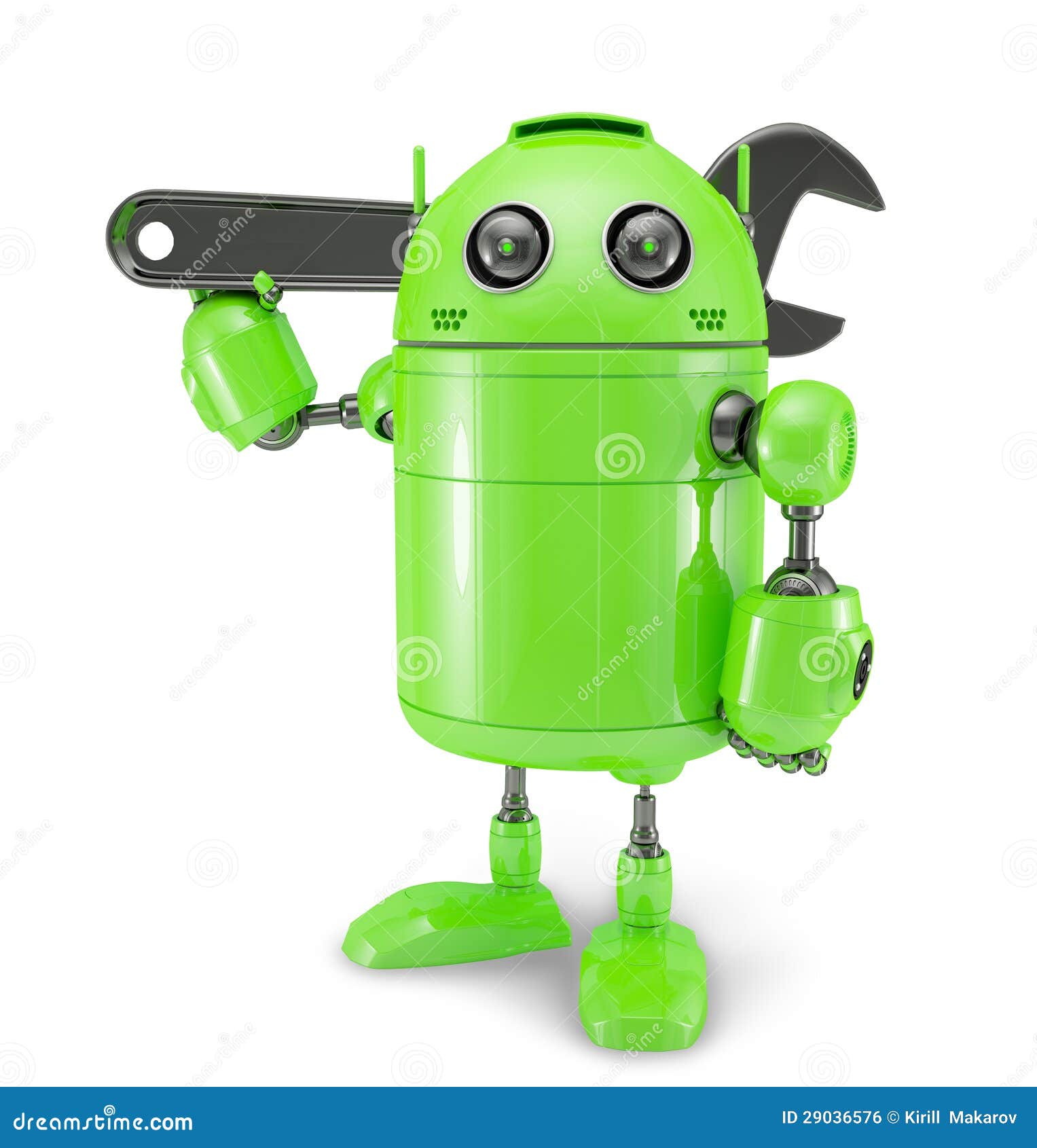 Android With Wrench. Repair Concept Royalty Free Stock Image - Image ...