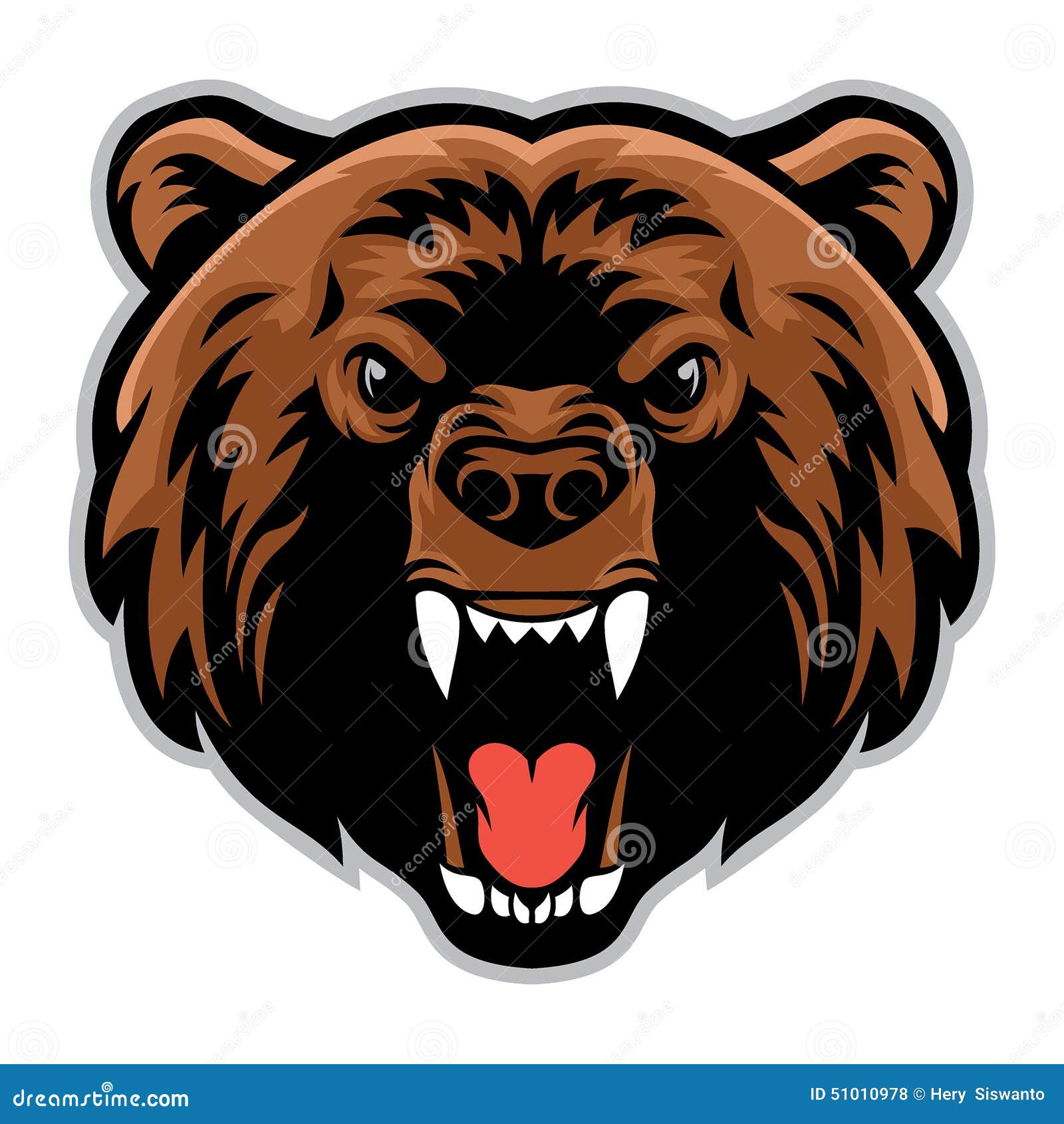 Angry Bear Head Stock Vector Image 51010978
