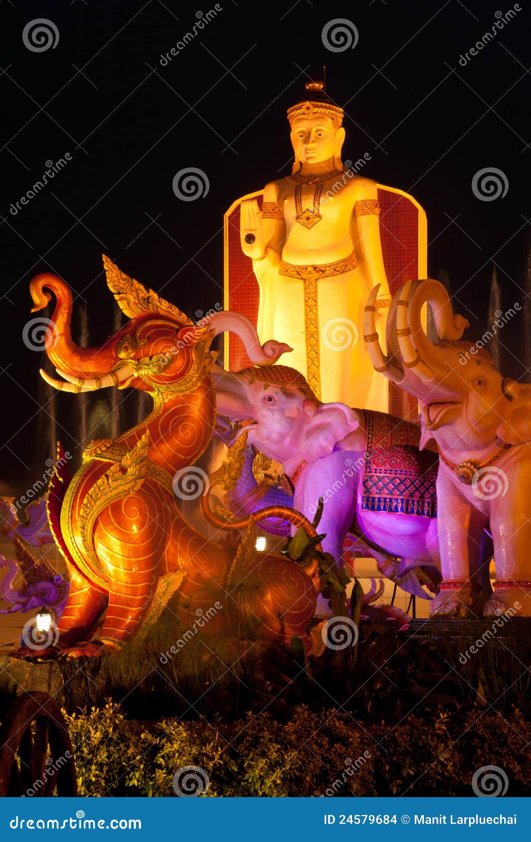 Animal Guardians Statue In Thai Literature . Stock Images - Image ...