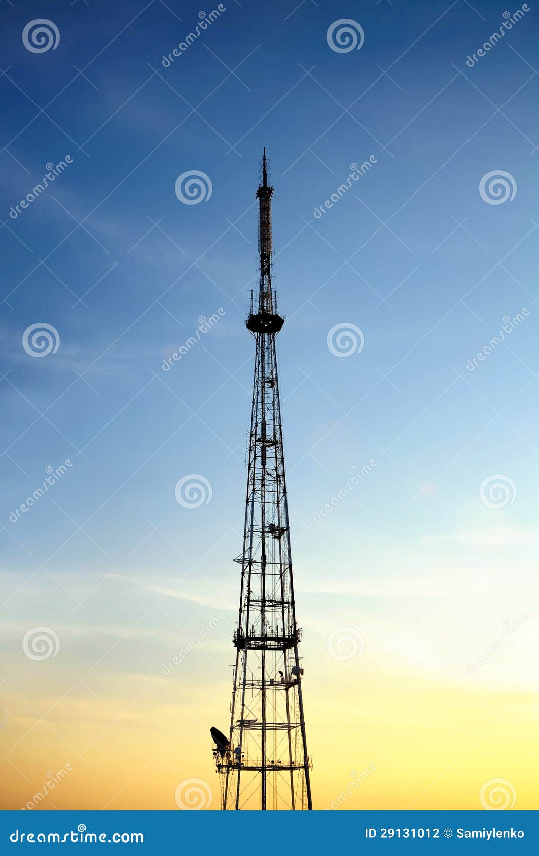 Antenna Tower On Sunset Stock Photography - Image: 29131012