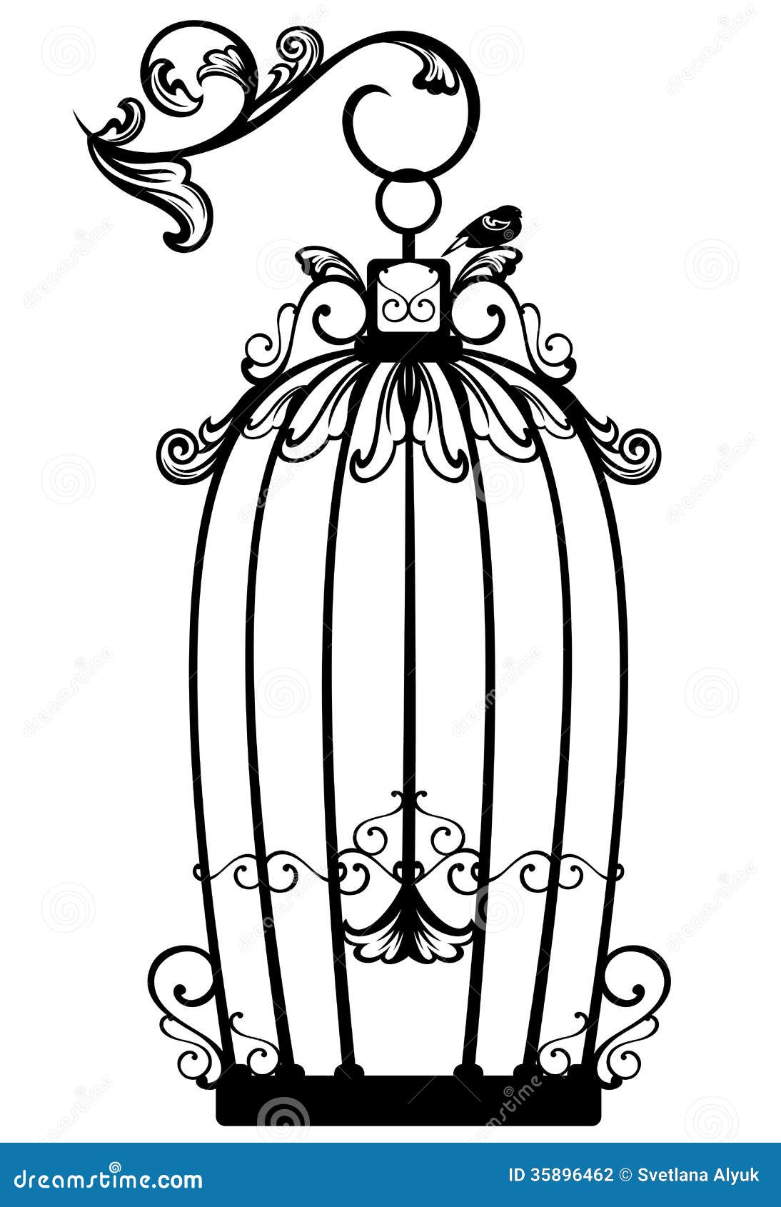 Vintage Bird Cage Clipart