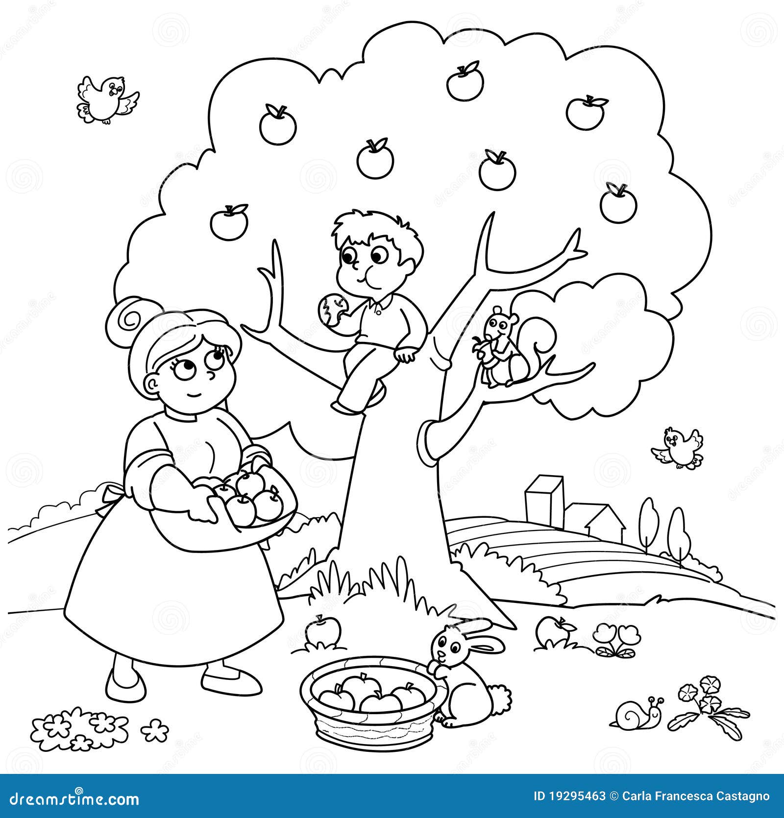 apple tree clipart black and white - photo #23