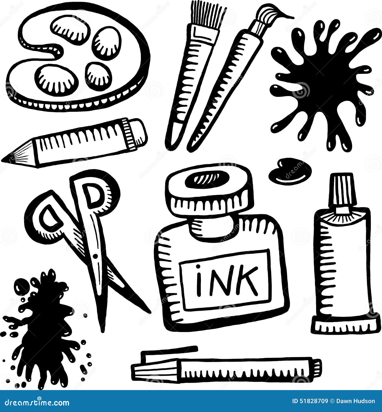 Art And Craft Objects Stock Illustration - Image: 51828709