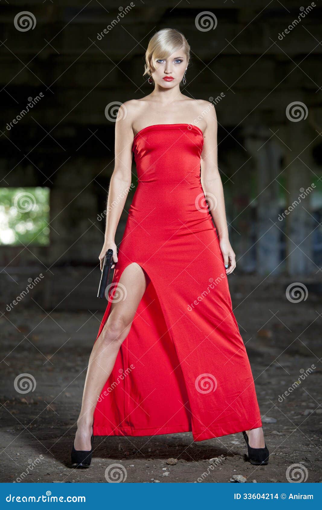 Assassin In Red Dress Stock Images Image 33604214