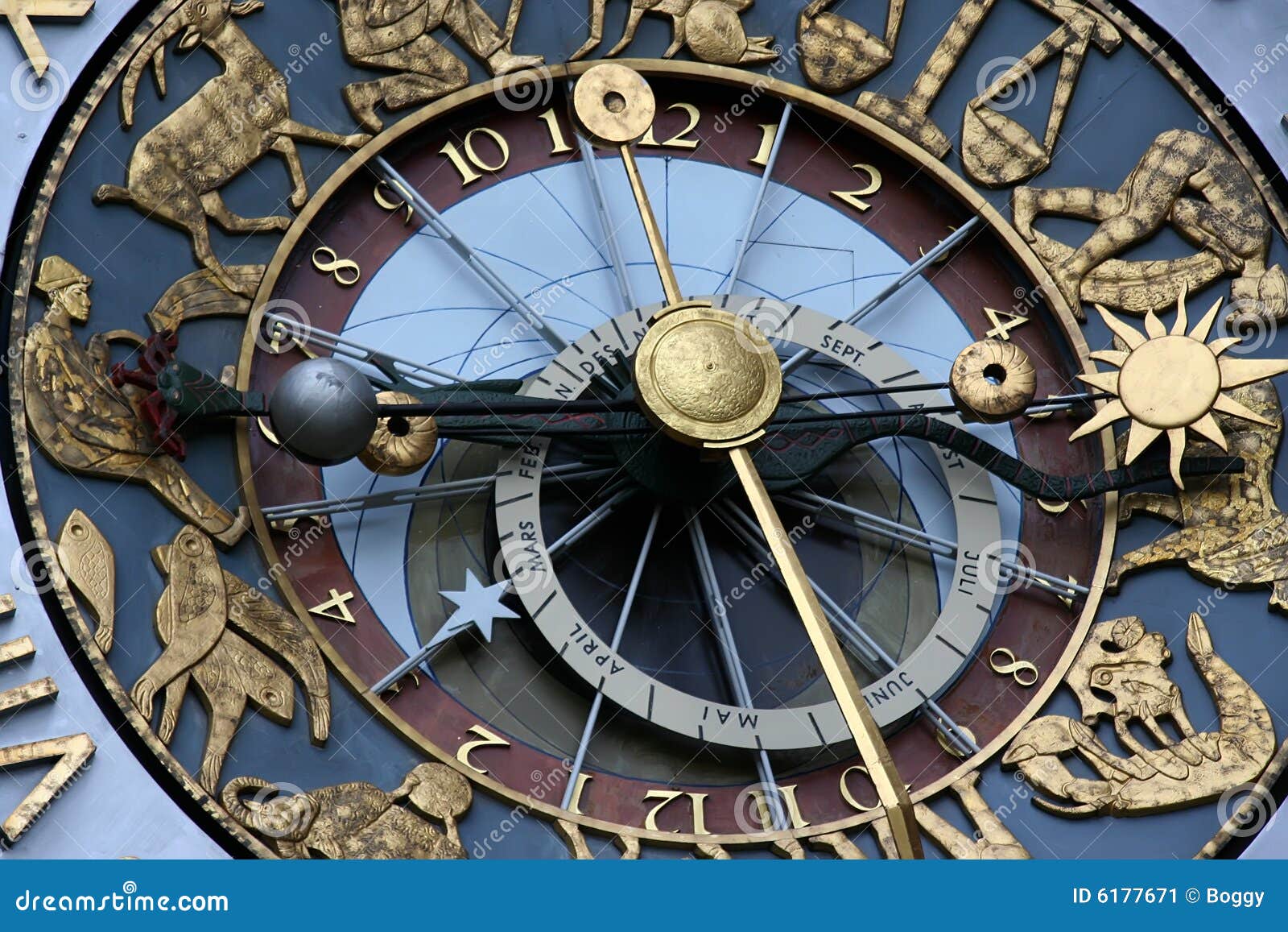 Astrological Clock Stock Image Image 6177671
