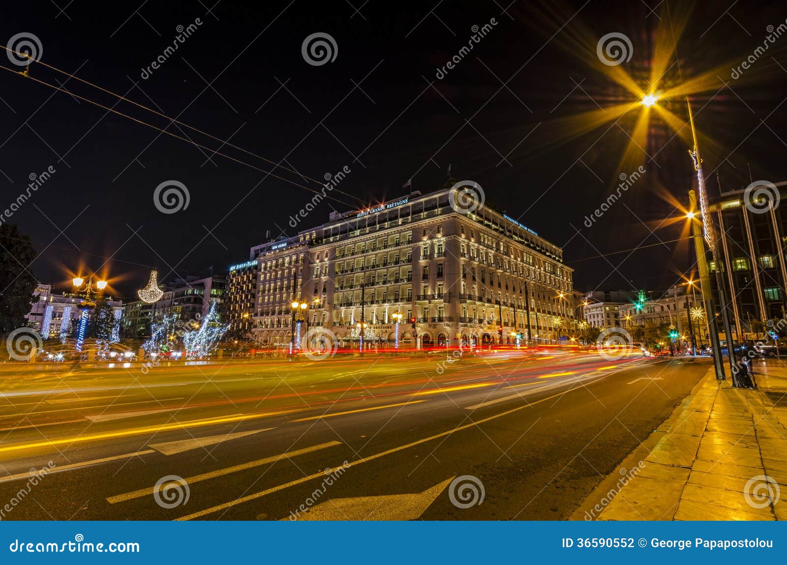 Athens Lights Editorial Photography - Image: 36590552