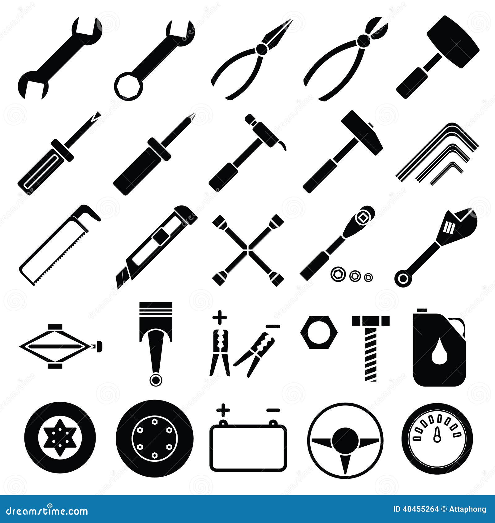 Auto Mechanic Tools Set Vector Stock Vector - Image: 40455264