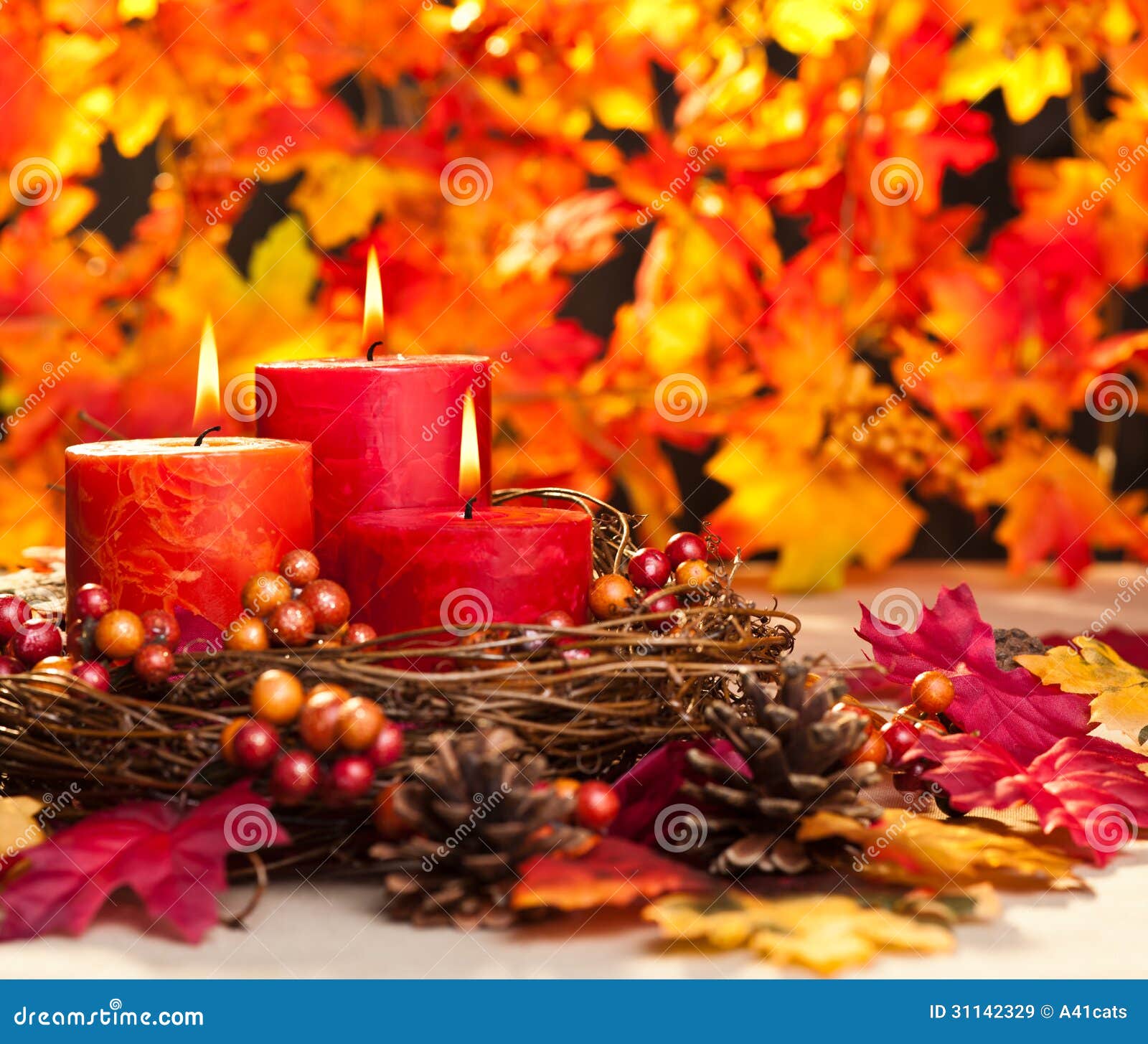 Autumn Candles Royalty Free Stock Images - Image: 31142329