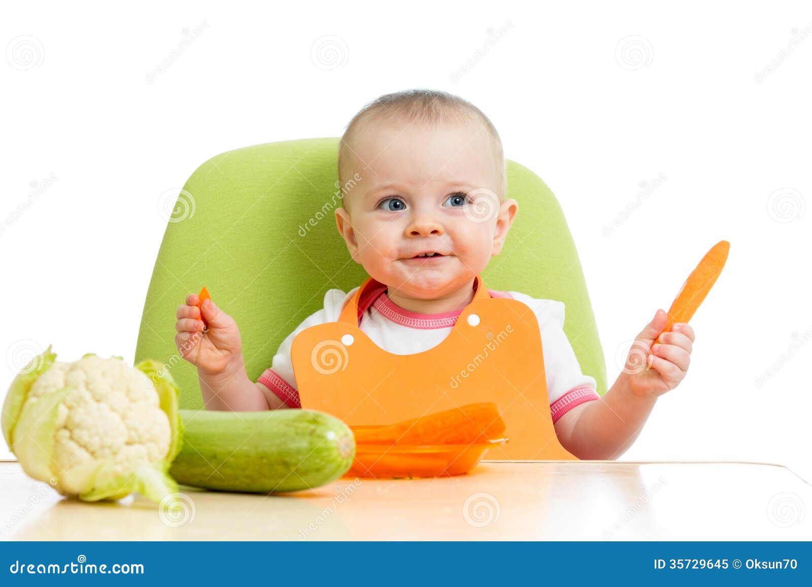 Baby Eating Healthy Vegetables Royalty Free Stock Photo - Image ...