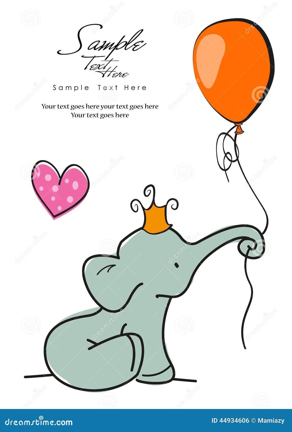 Baby elephant holding a balloon