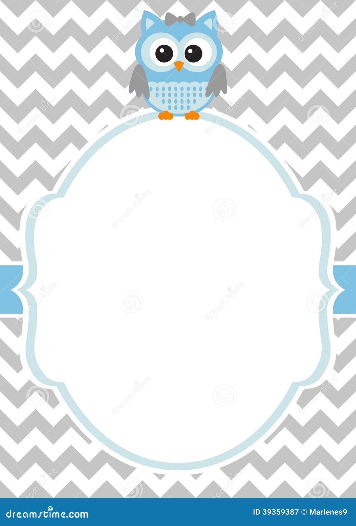 Baby shower - baby boy invitation card template with white frame for ...