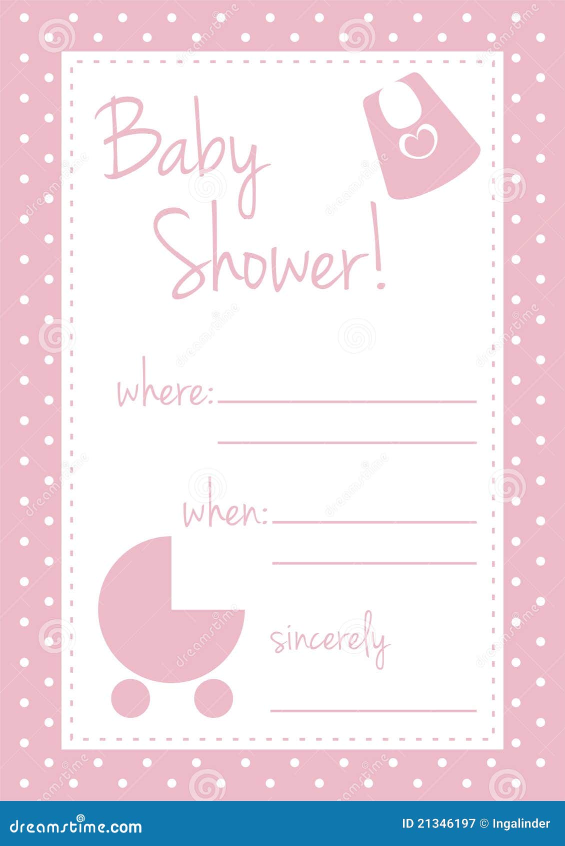 Royalty Free Stock Photography: Baby shower vector card or invitation ...