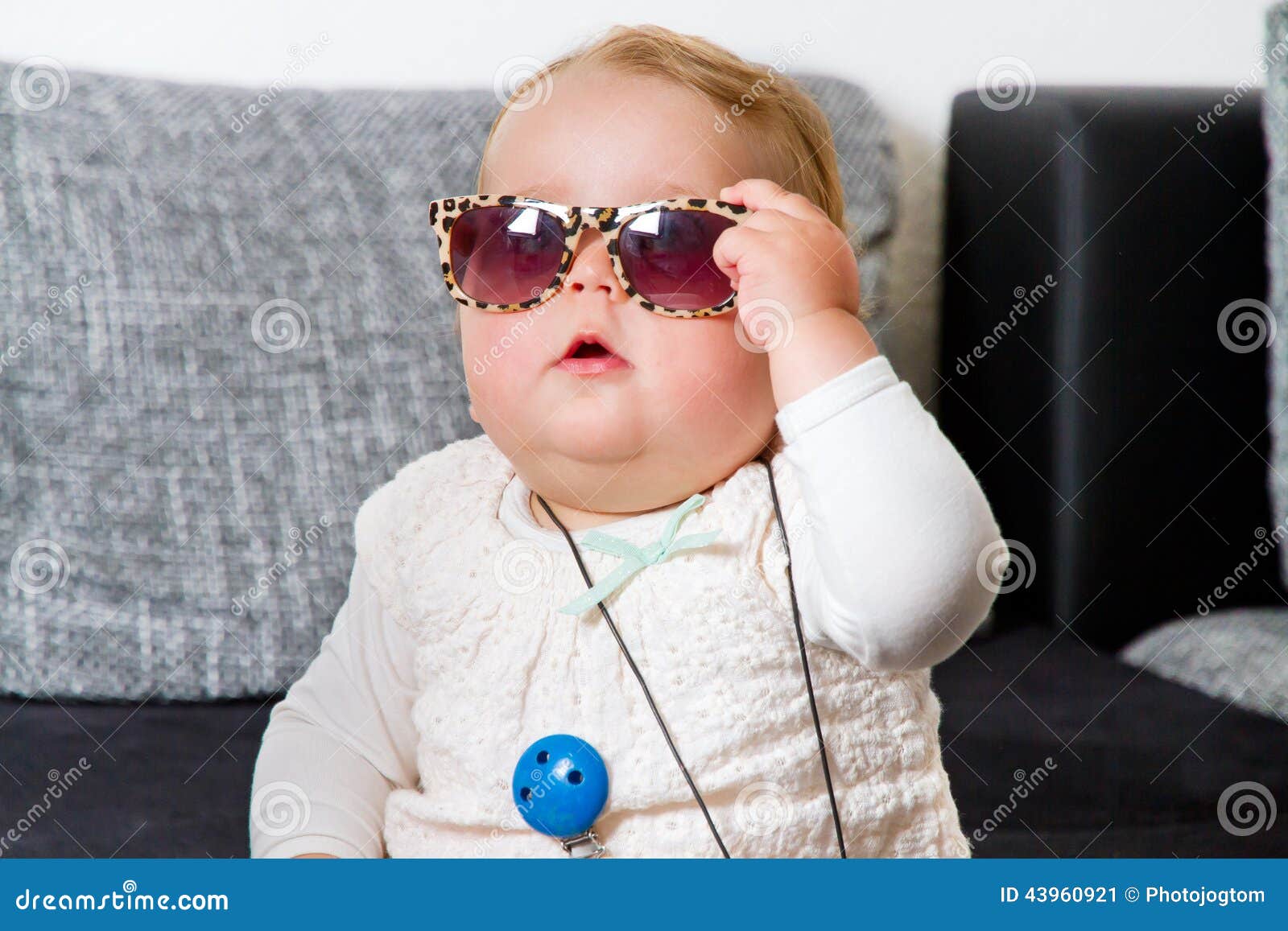 Baby With Sunglasses Stock Photo Image 43960921