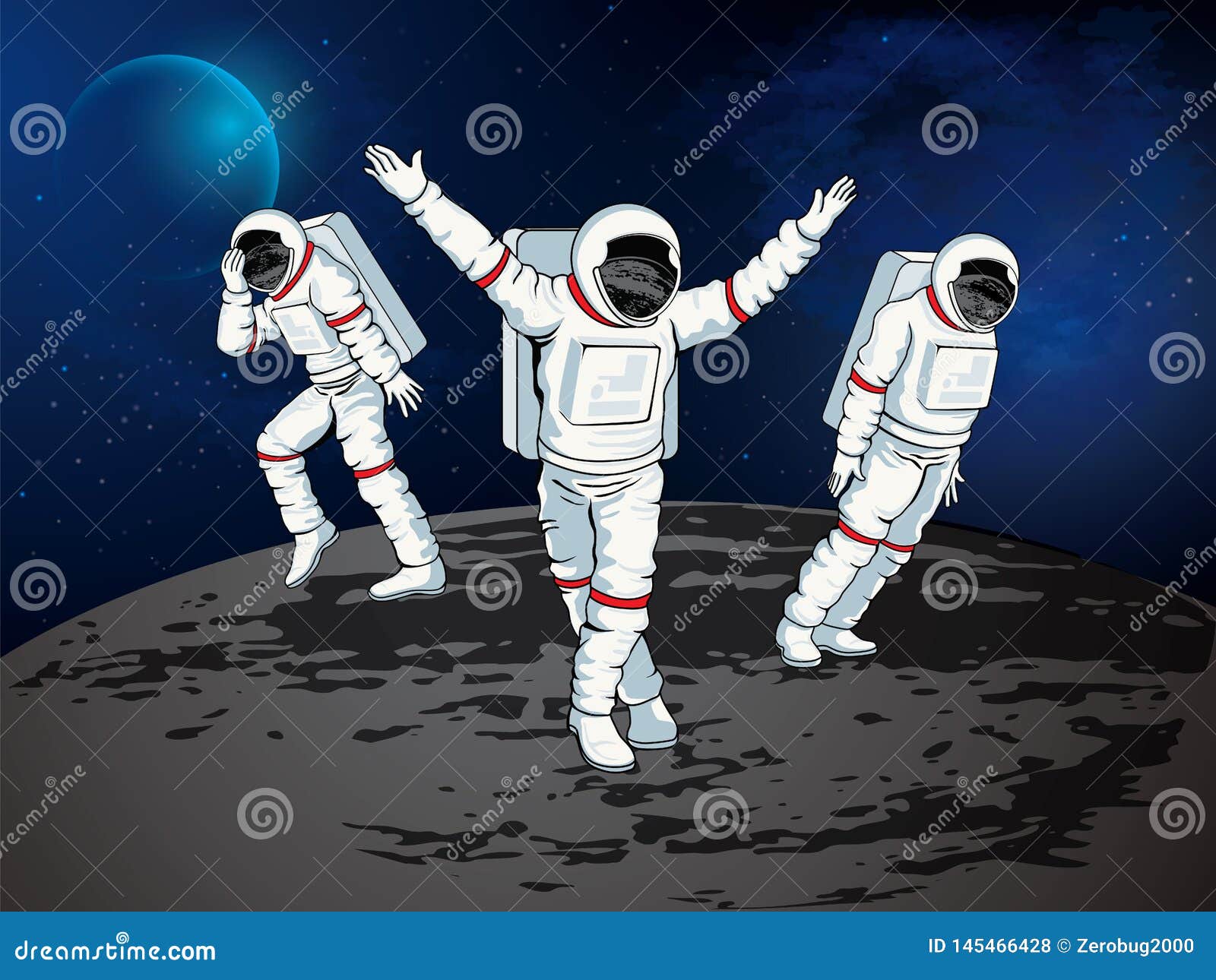 Baile del astronauta ilustración del vector Ilustración de espacio