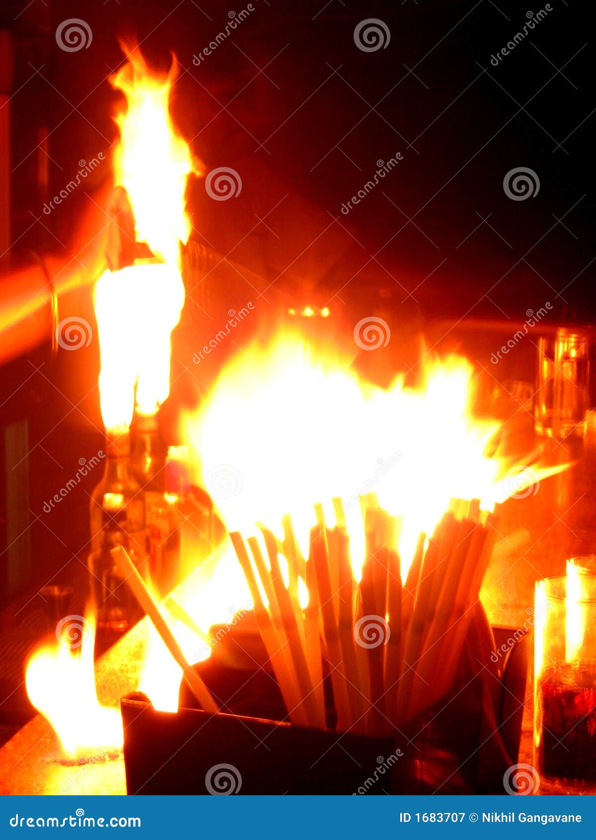 Bar On Fire Royalty Free Stock Photography - Image: 1683707