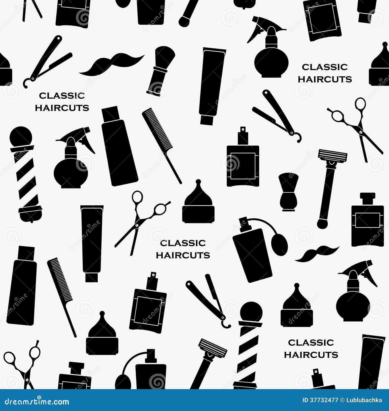 Barbershop vintage pattern vector illustration.
