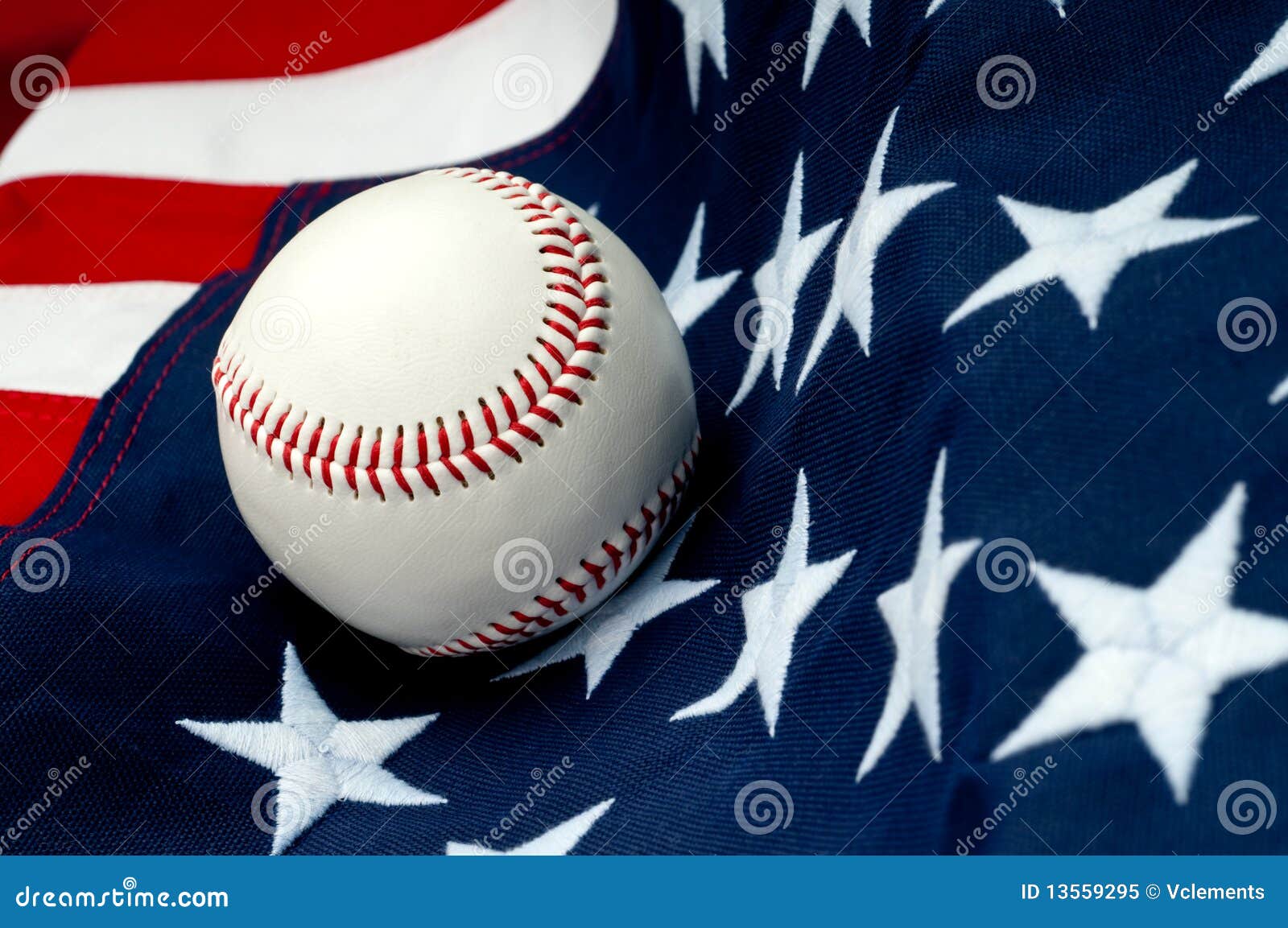 A Baseball On The American Flag Royalty Free Stock Photo - Image: 13559295