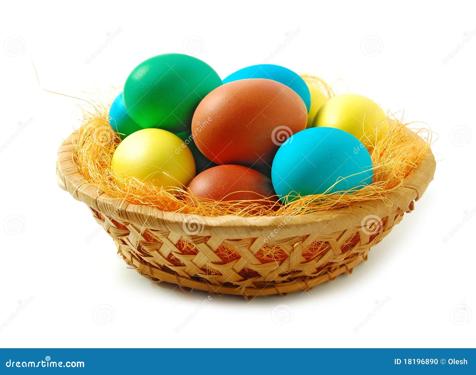 Basket Full Of Easter Egg Stock Photo Image 18196890