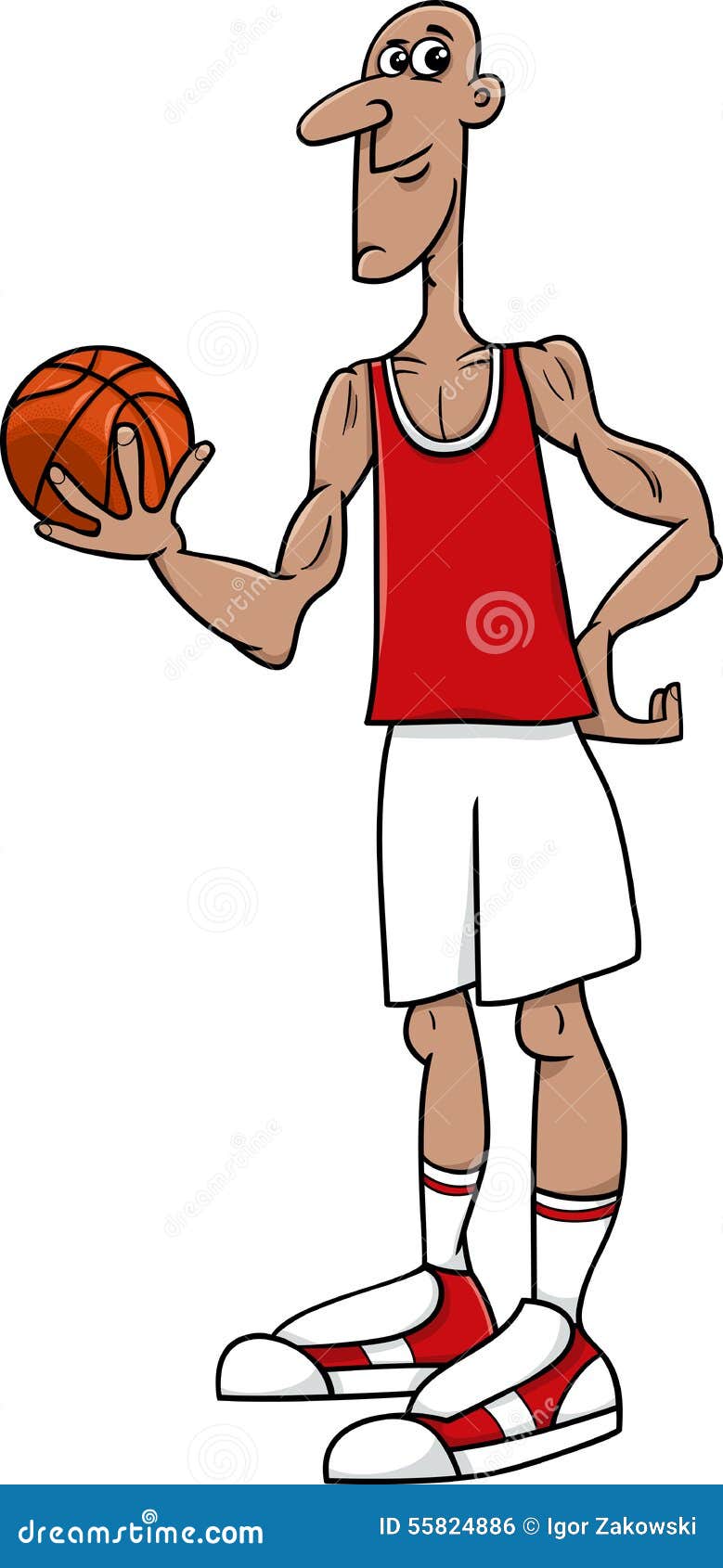 Basketball Player Cartoon Illustration Stock Vector - Image: 55824886