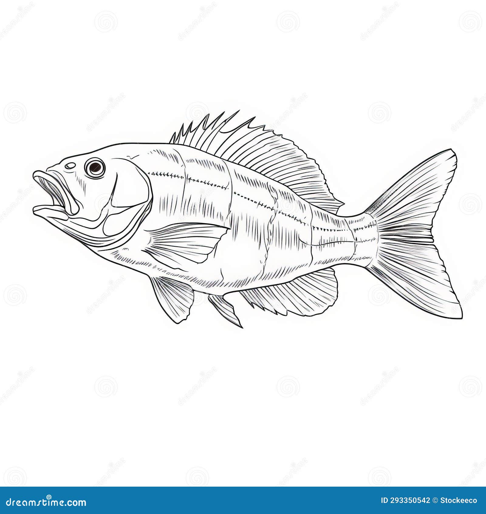 Barramundi Fish Jumping Up Retro Black And White Cartoon Vector