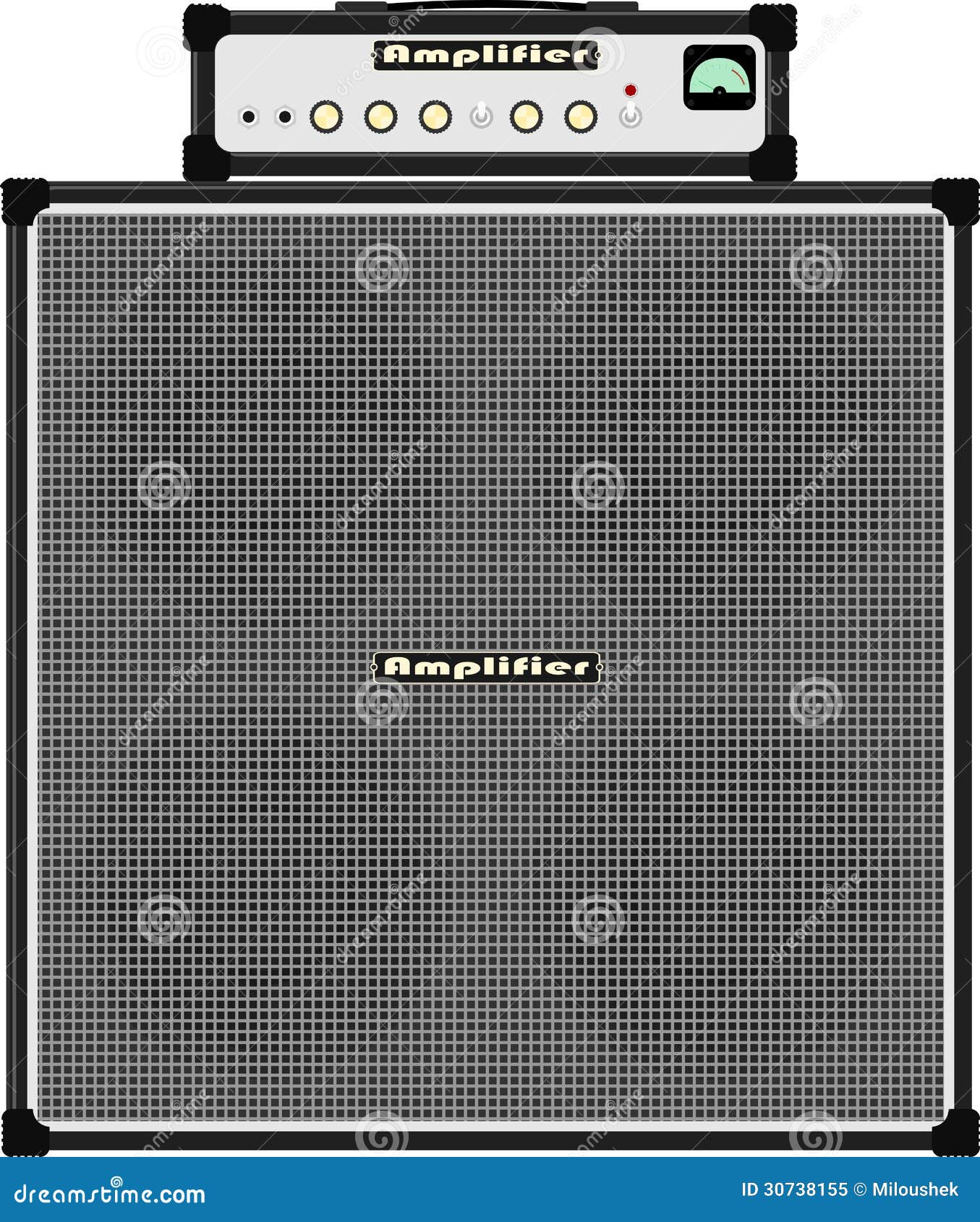 Bass guitar amp, with a large speaker.