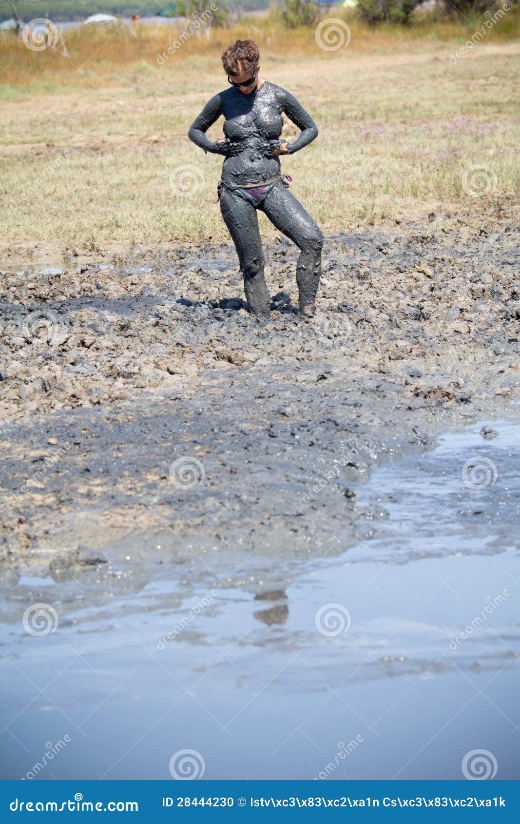 Bathing With Black Mud Stock Photo Image 28444230