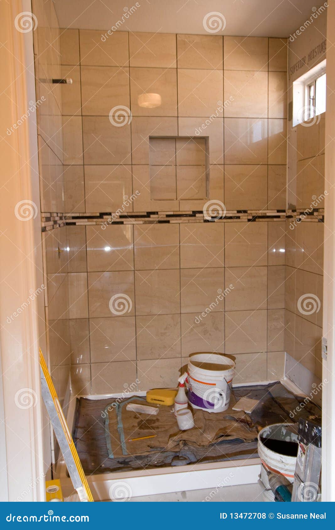 Bathroom Shower Tile Remodel Royalty Free Stock Photos - Image: 13472708