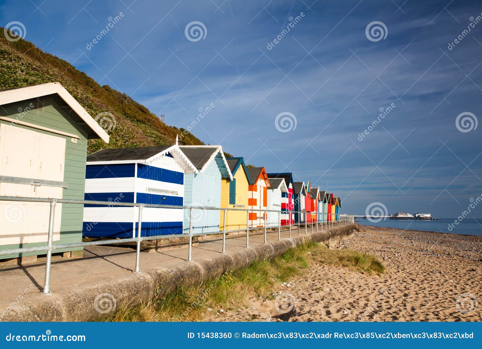 Beach huts othe Cromer beach in Great Britain.