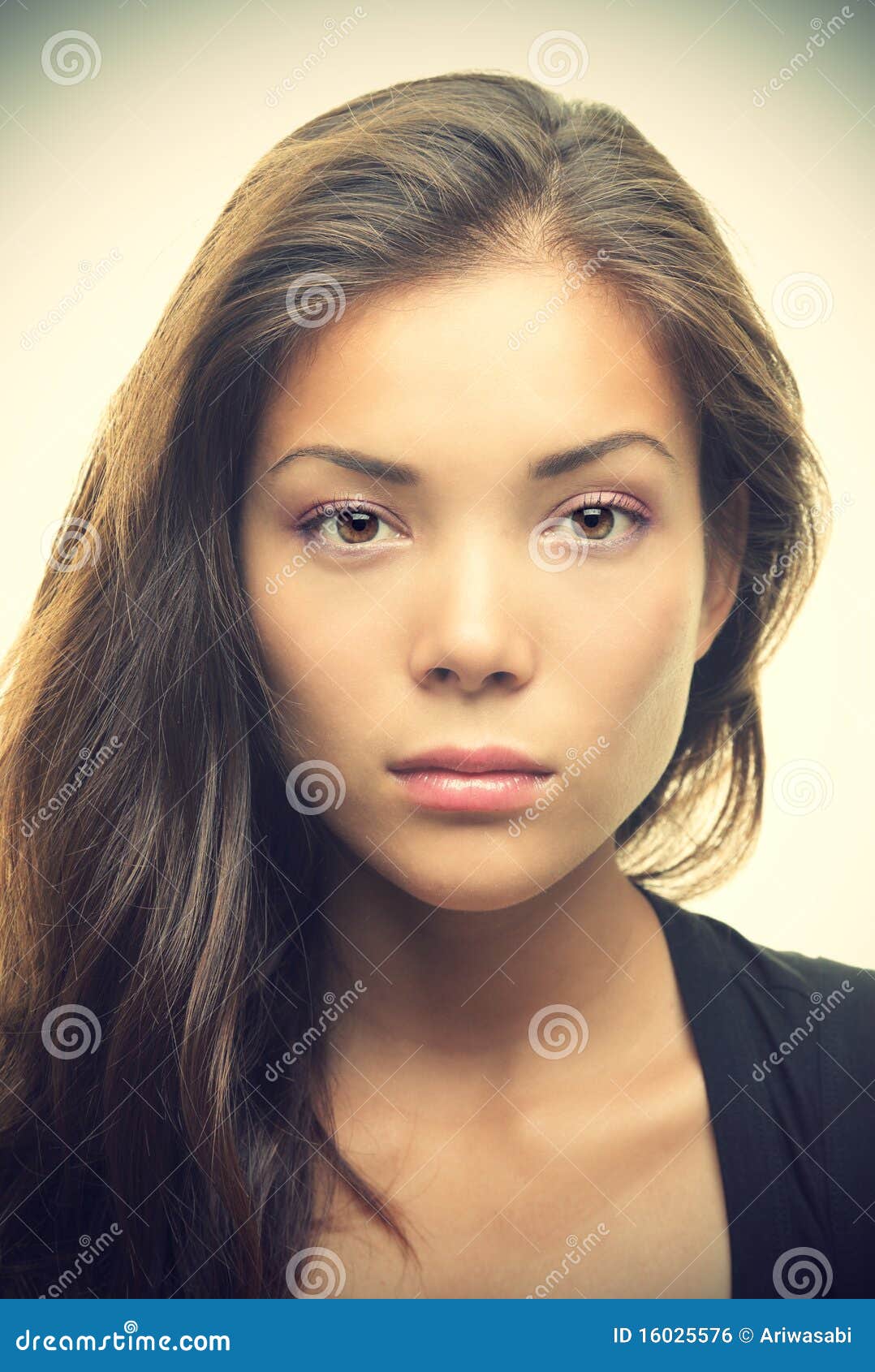 Beautiful Asian Woman Portrait Serious Look Royalty Free