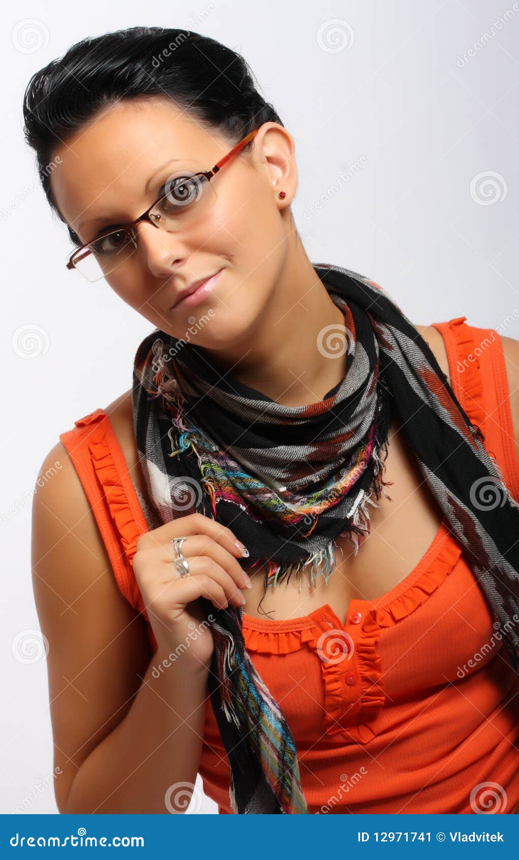Beautiful Brunette Woman With Glasses Stock Image Image