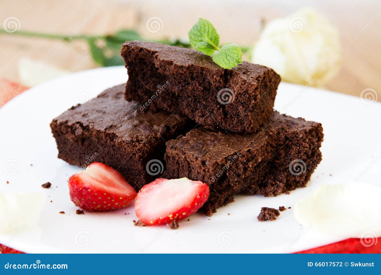 Beautiful Chocolate Cake With Fresh Strawberries. Stock ...
