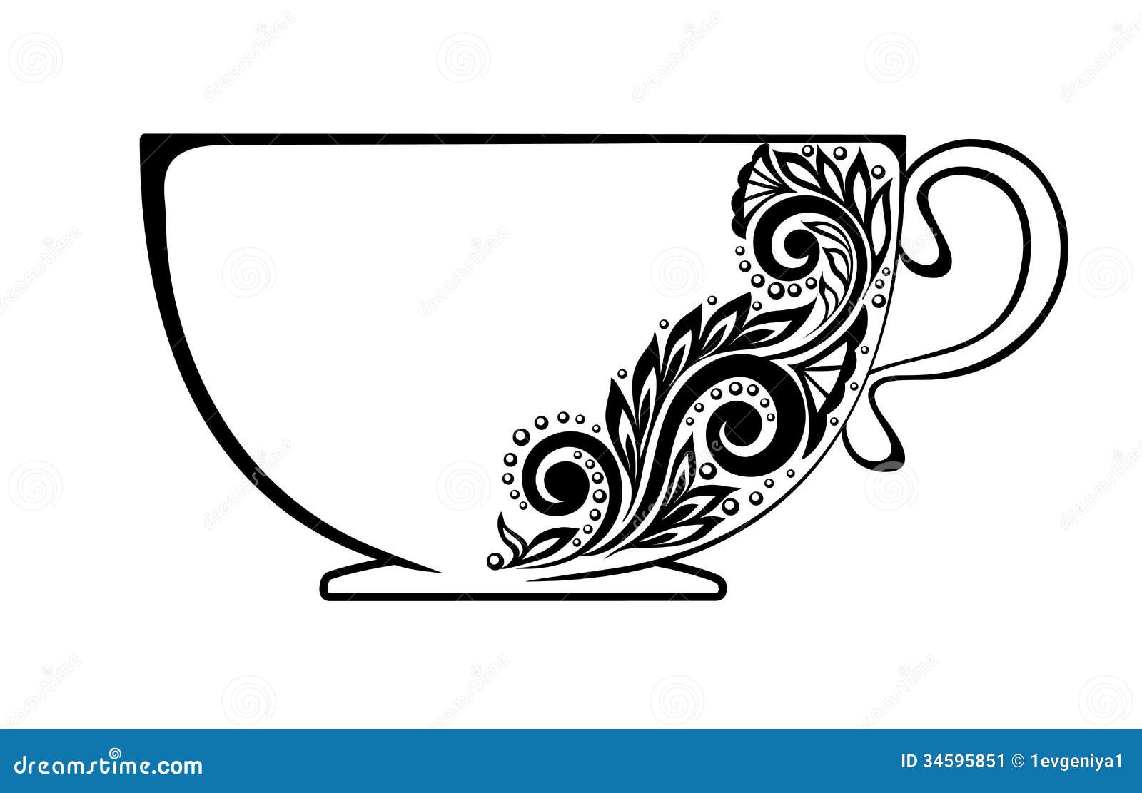 tea cup clipart black and white - photo #21