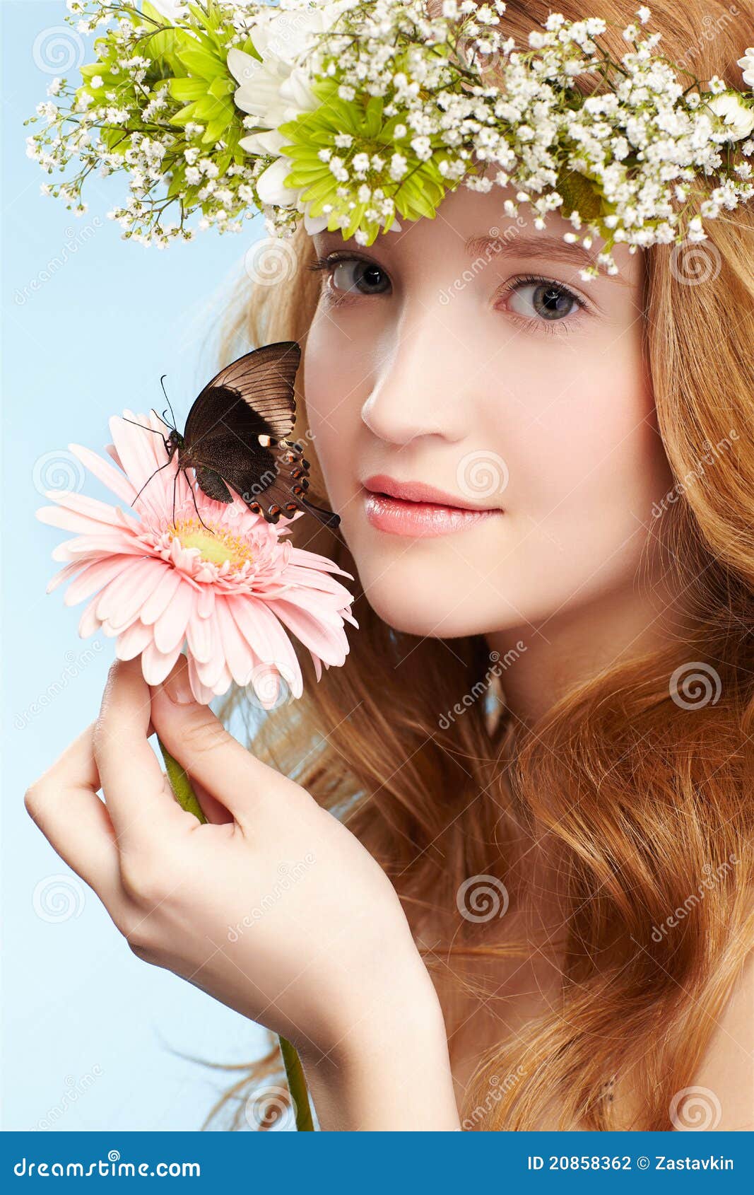 Beautiful girl and butterfly - beautiful-girl-butterfly-20858362