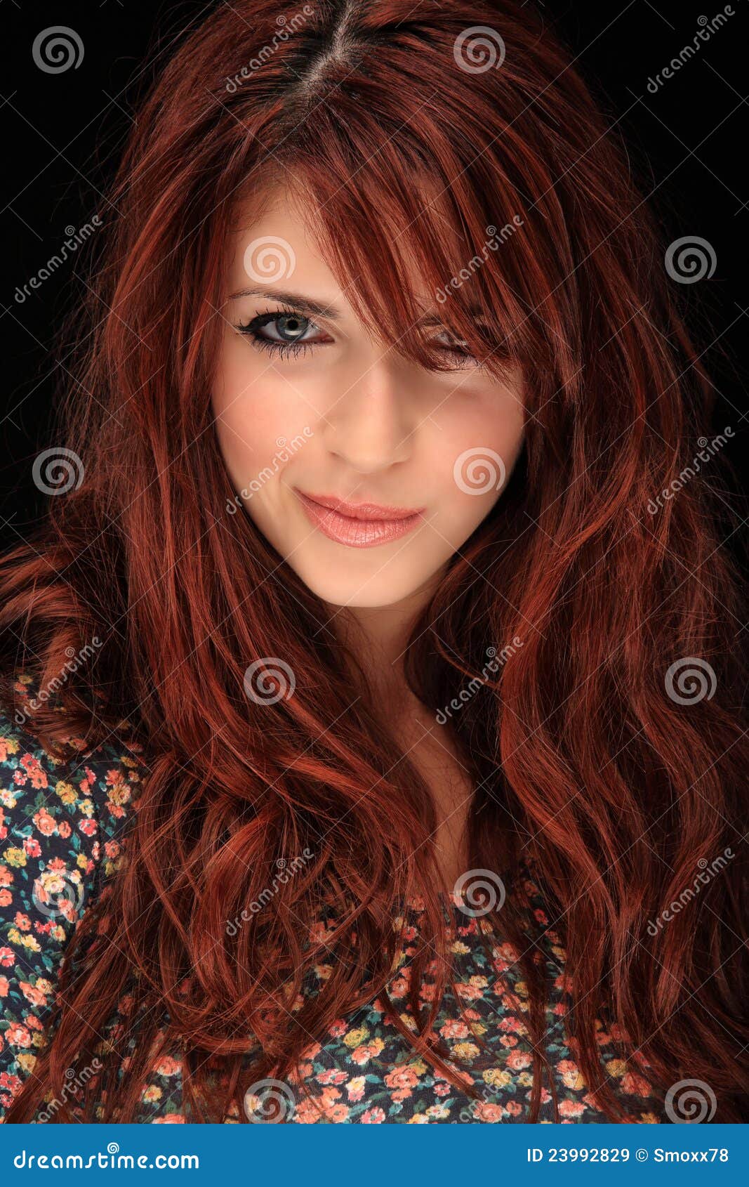 Beautiful Red Hair Porcelain Girl Stock Photos - Image 