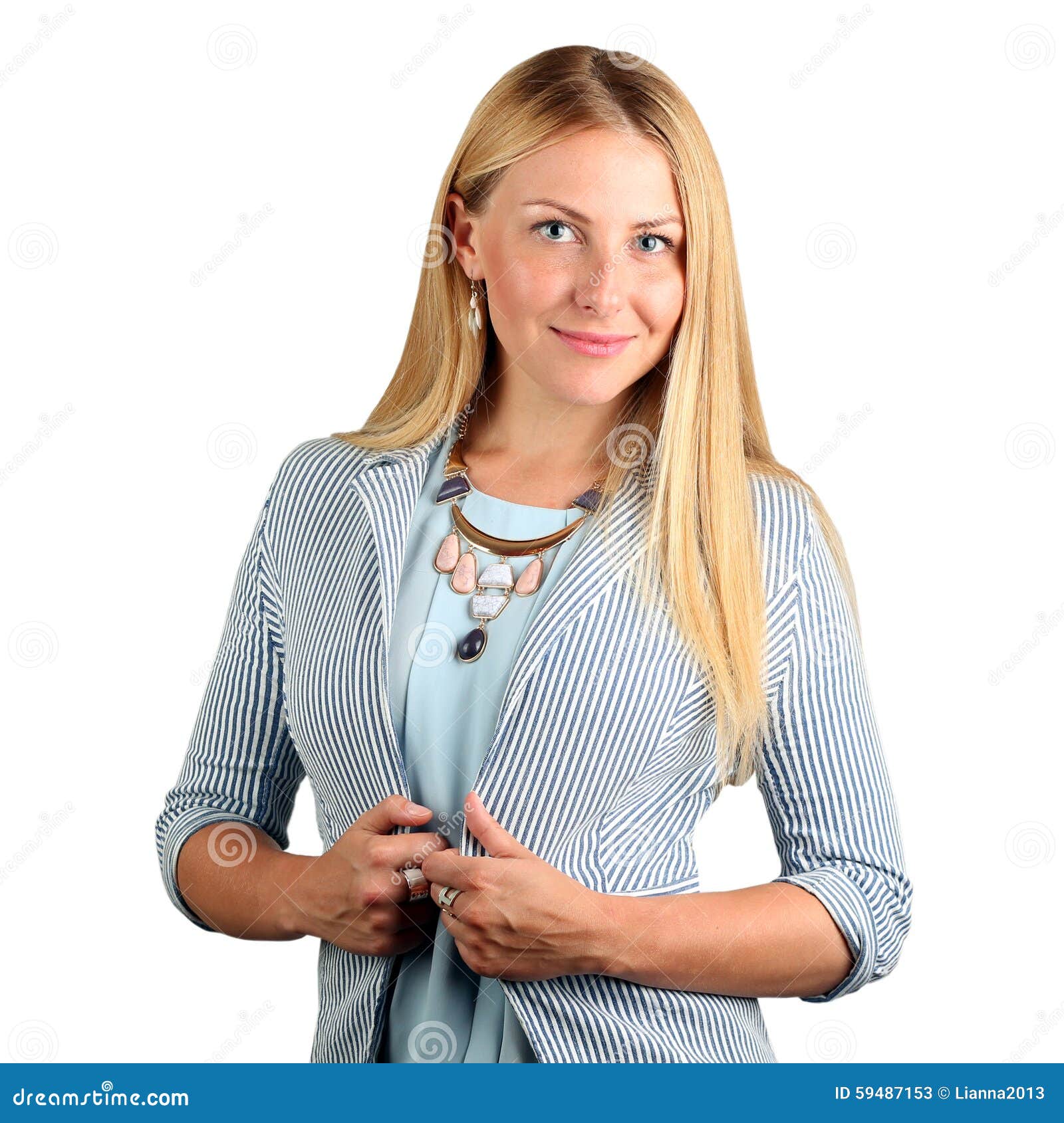 Smiling Businesswoman Portrait The Beautiful Smiling Businesswoman Portrait On A White