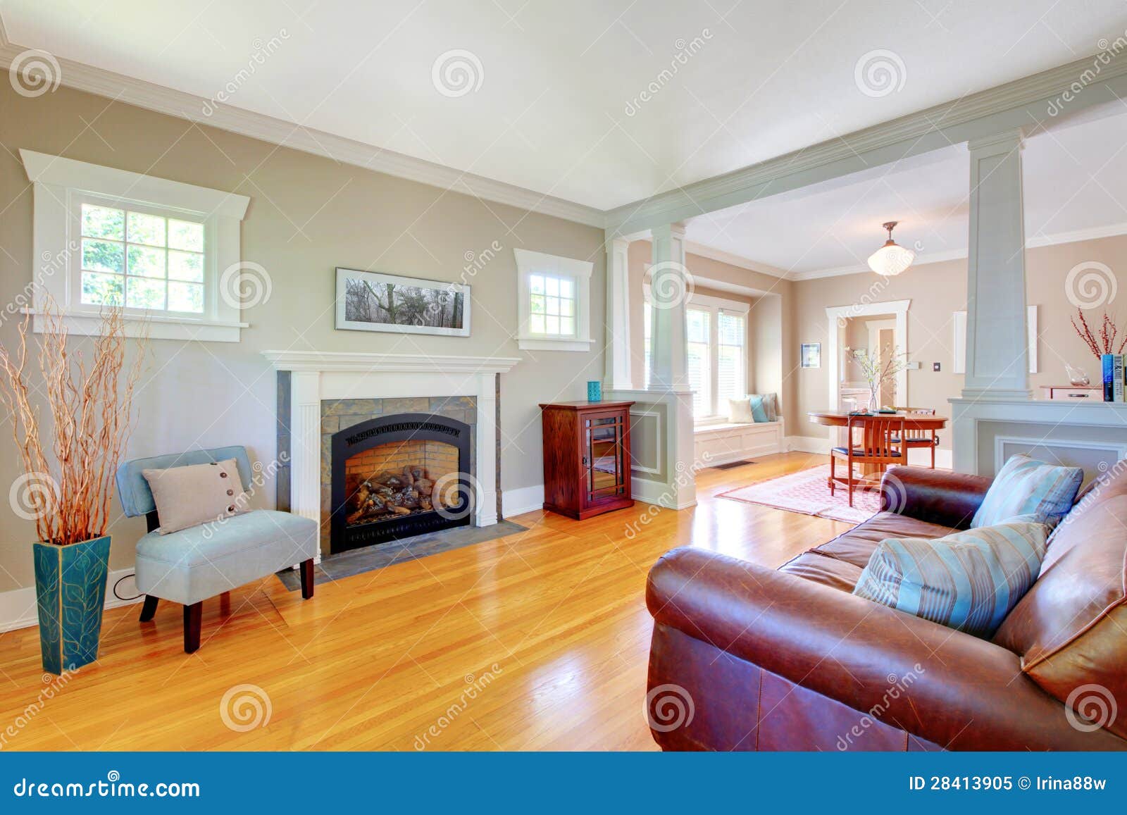 Beautiful Soft Natural Living Room Interior Design. Royalty Free ...