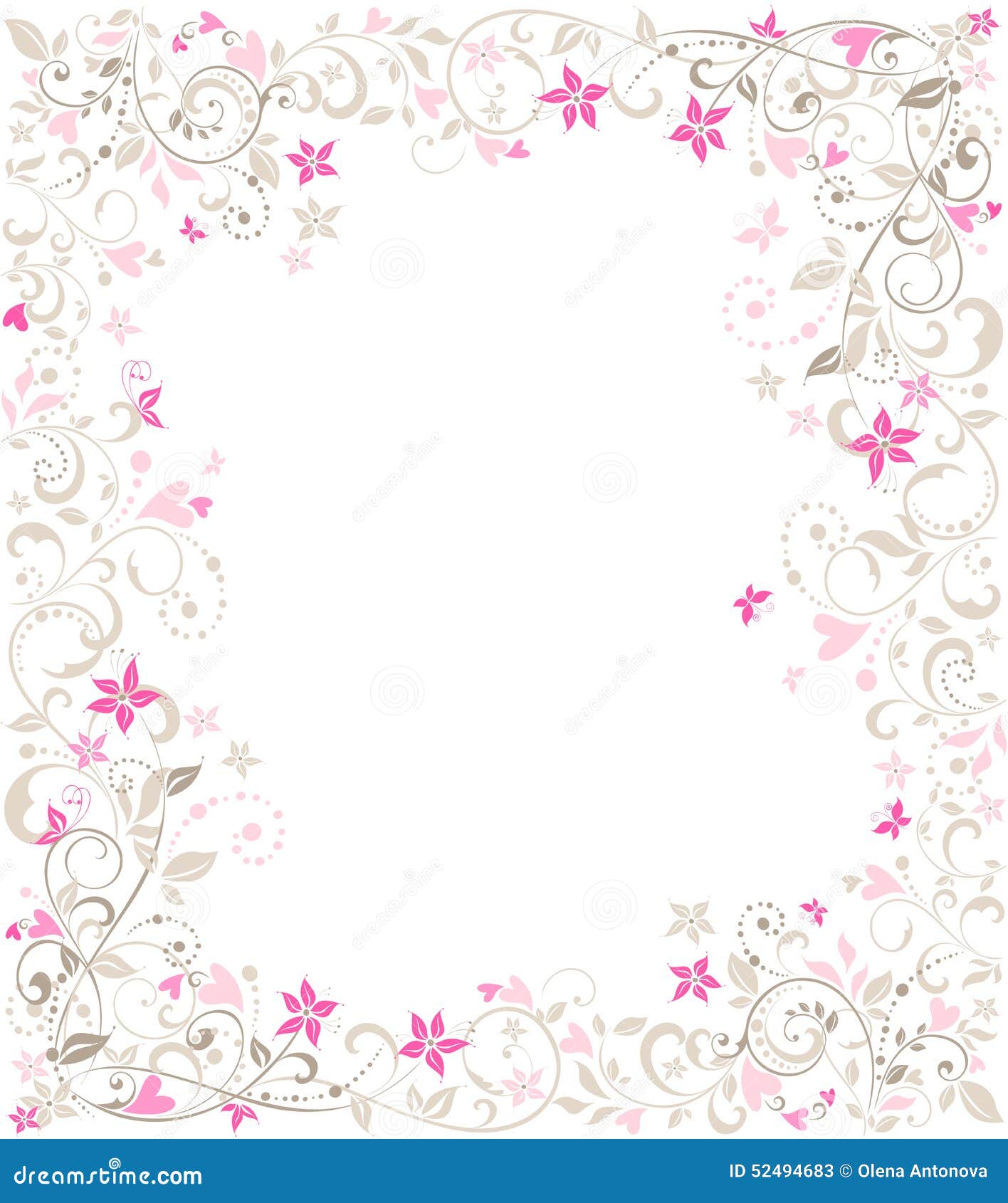 Beautiful Wedding Border Stock Vector Image 52494683