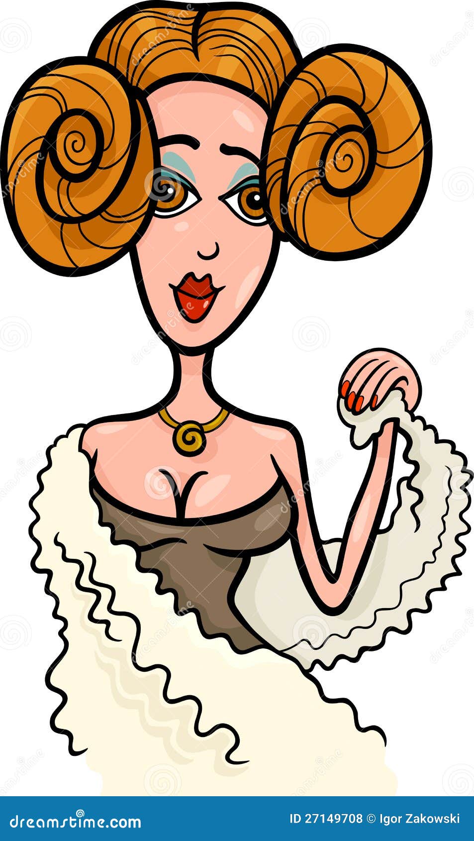 Beautiful Woman Cartoon Illustration Royalty Free Stock Photos - Image