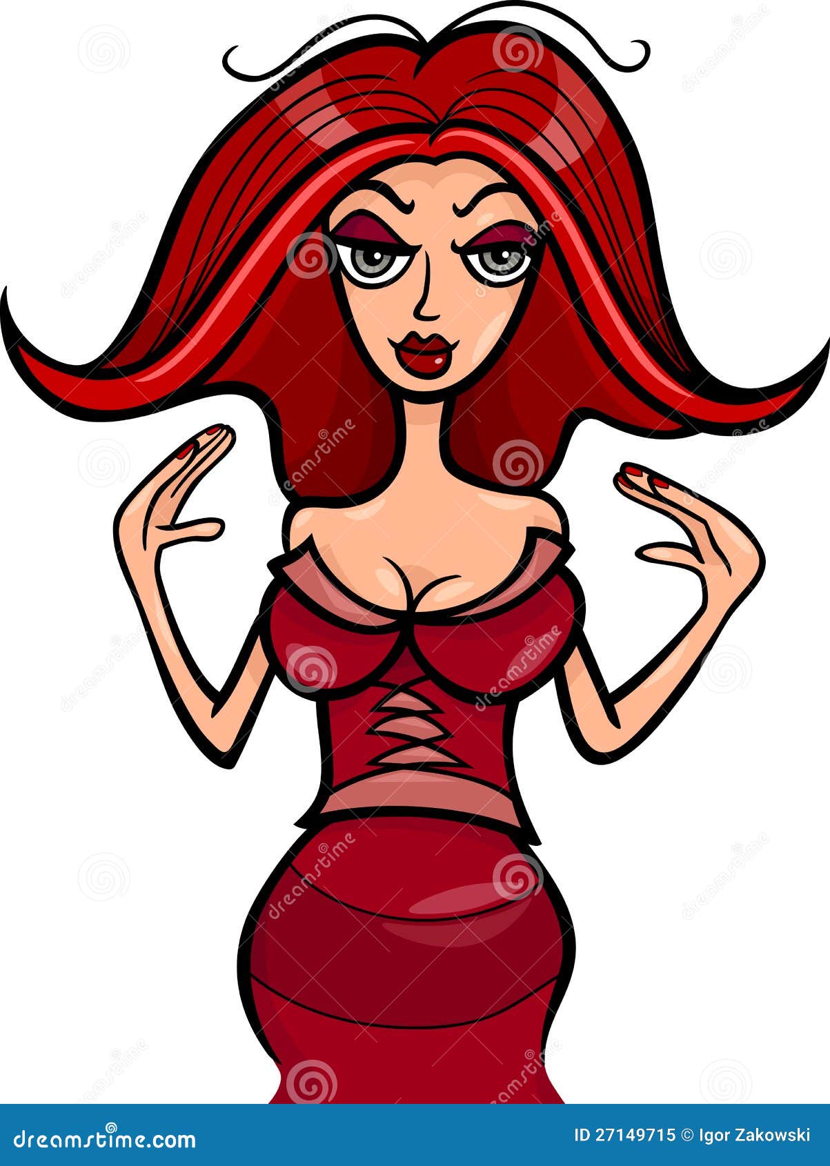 Beautiful Woman Cartoon Illustration Royalty Free Stock Photo - Image