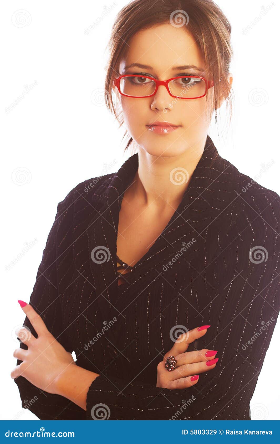 Beautiful Woman In Glasses Royalty Free Stock Images