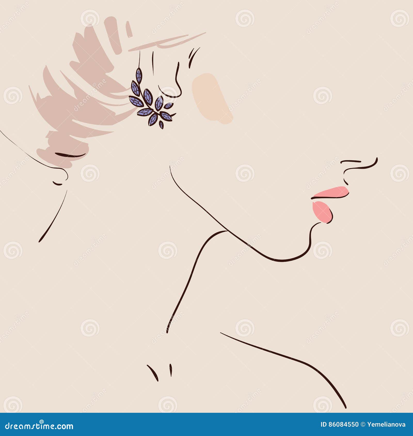 Beautiful Woman Wearing Earrings Stock Vector Illustration Of Luxury