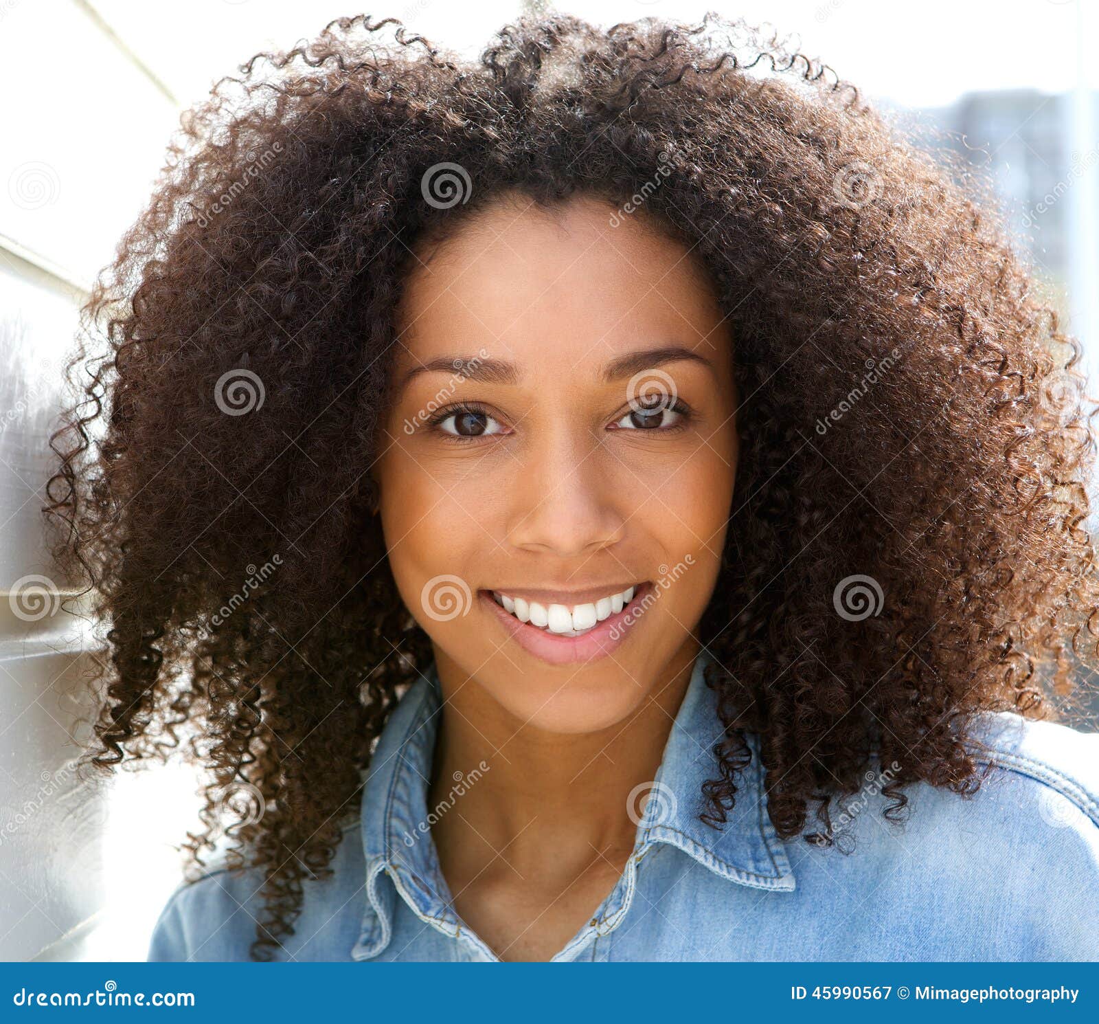 Beautiful Young Black Woman Smiling Stock Photo Image 45990567