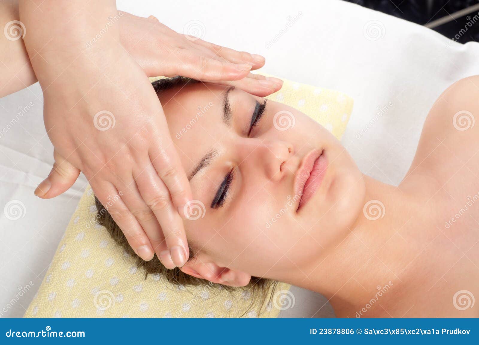 Beautiful Young Women Getting A Face Massage Royalty Free Stock Image Image 23878806