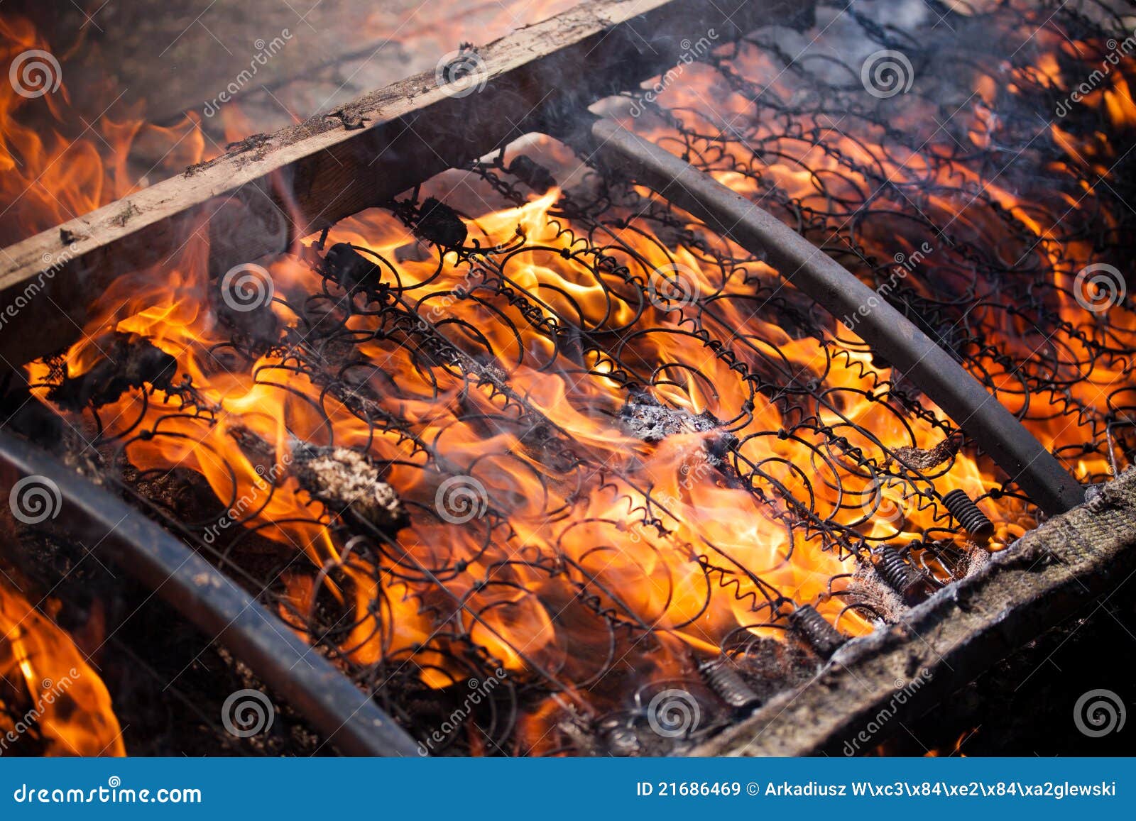 Bed On The Fire Royalty Free Stock Images - Image: 21686469