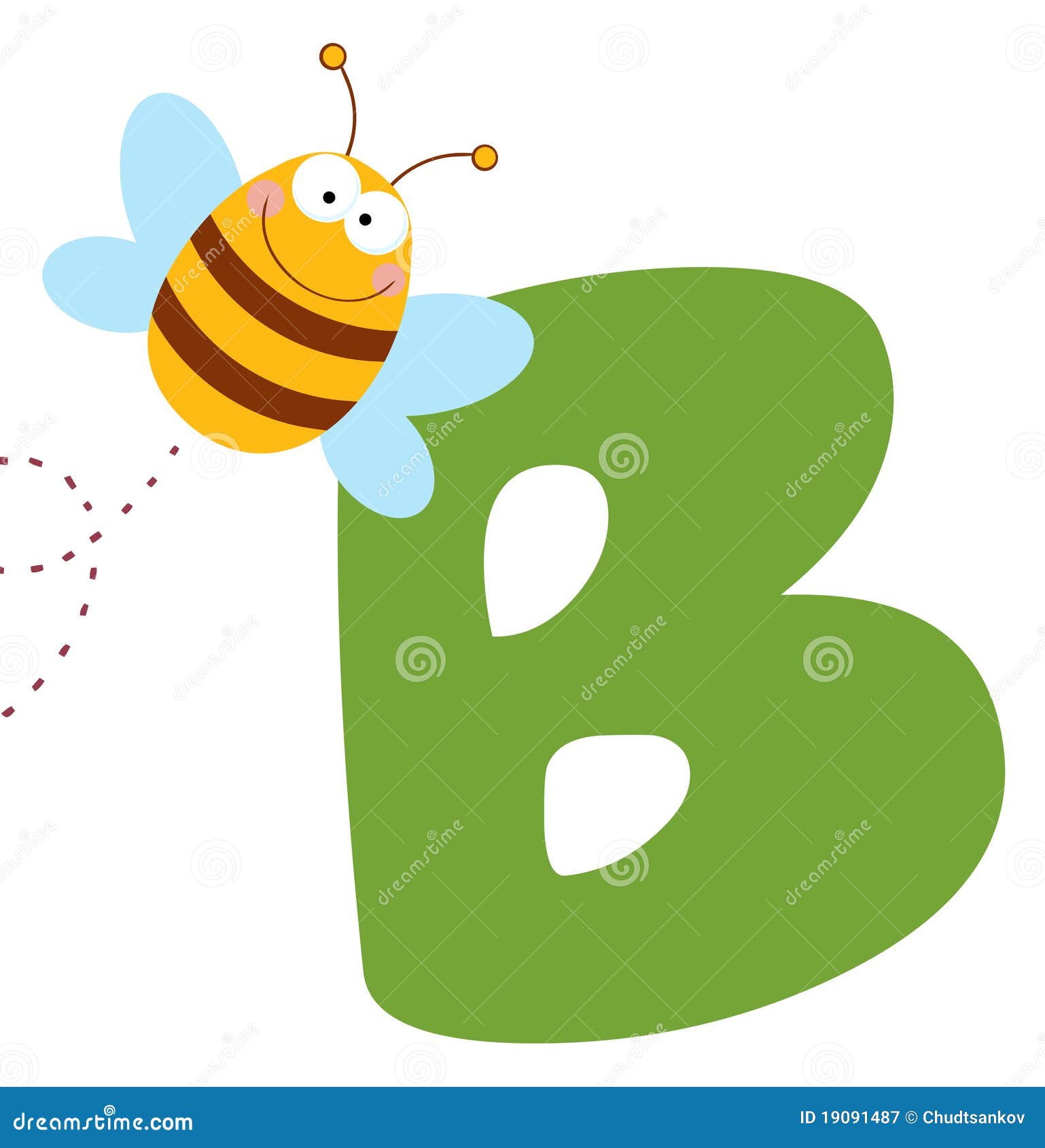 Royalty Free Stock Photography: Bee with letters b title=